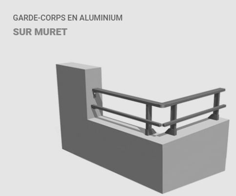 garde corps sur muret alu